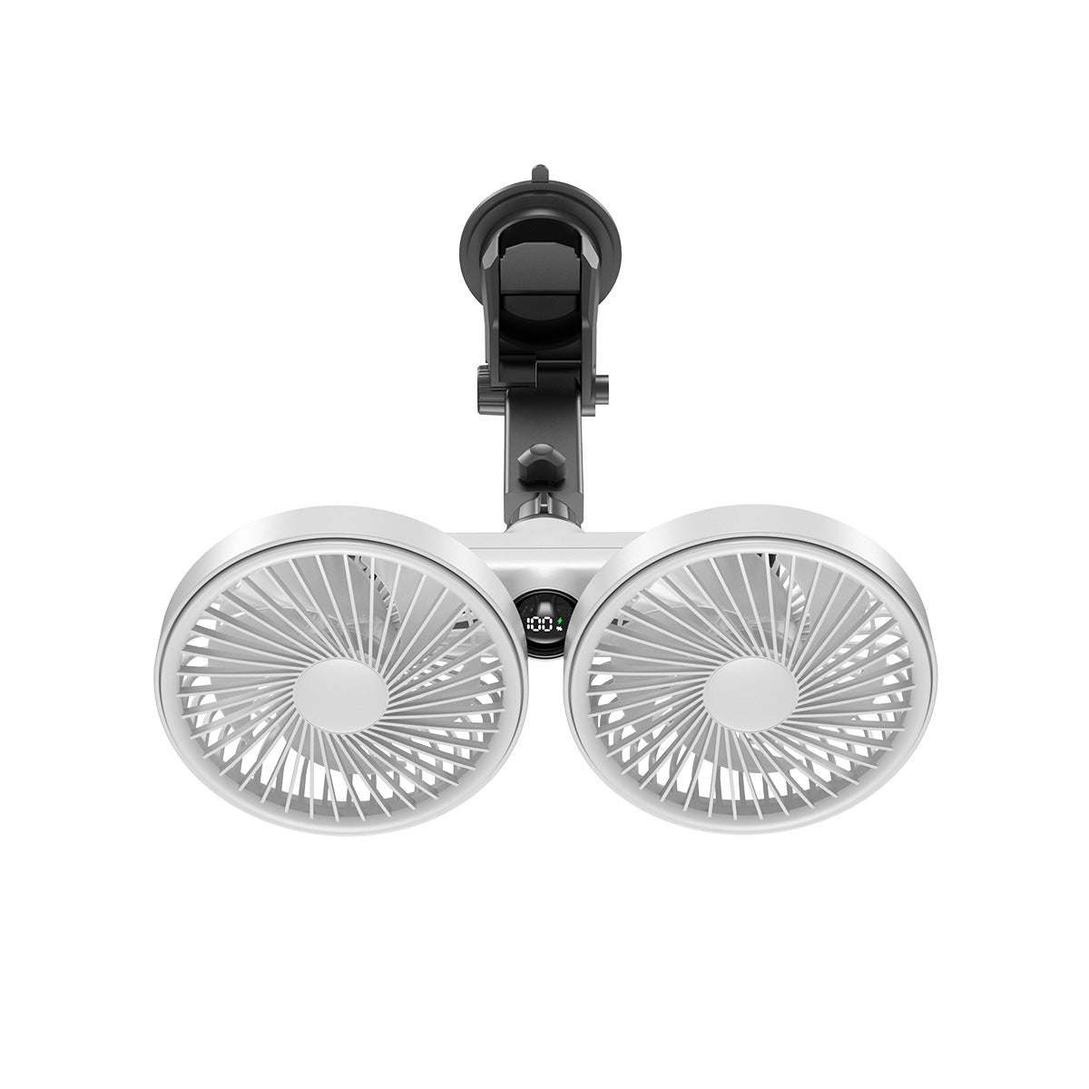 2026 Upgraded Car Dual-Head Fan, USB Rear Seat Fan 360° Rotation, Multi-Angle High-Power Fan Mount for Backseat Passengers