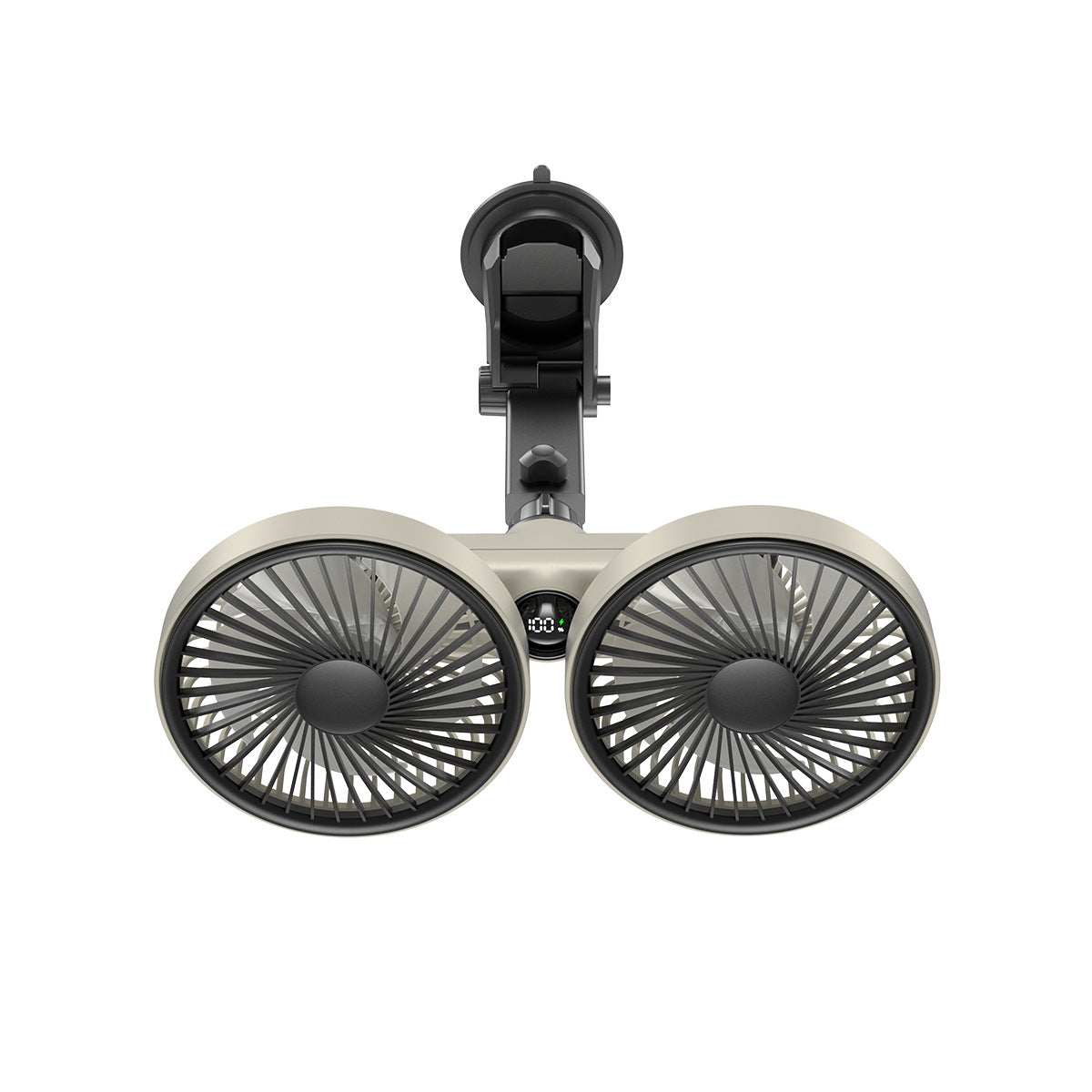 2026 Upgraded Car Dual-Head Fan, USB Rear Seat Fan 360° Rotation, Multi-Angle High-Power Fan Mount for Backseat Passengers