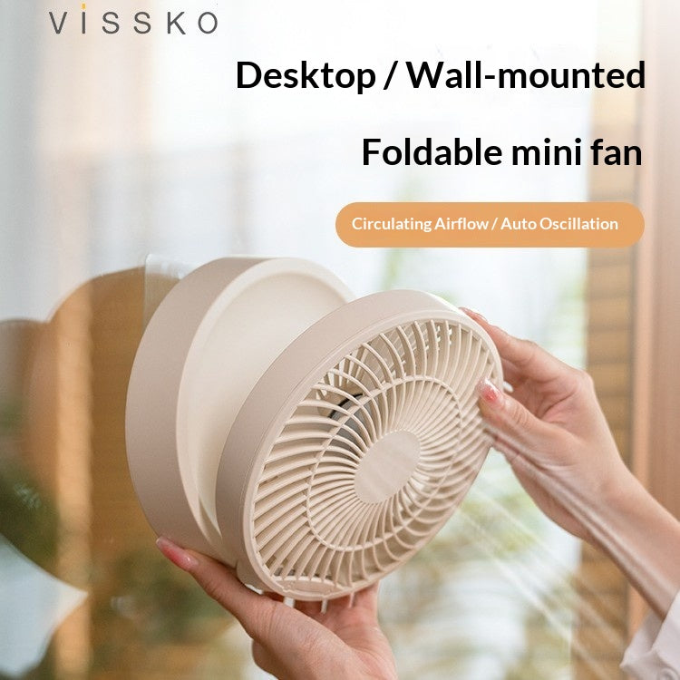 2026 New Oscillating Desktop Fan, USB Rechargeable, Quiet Operation, Powerful Airflow with Long Battery Life