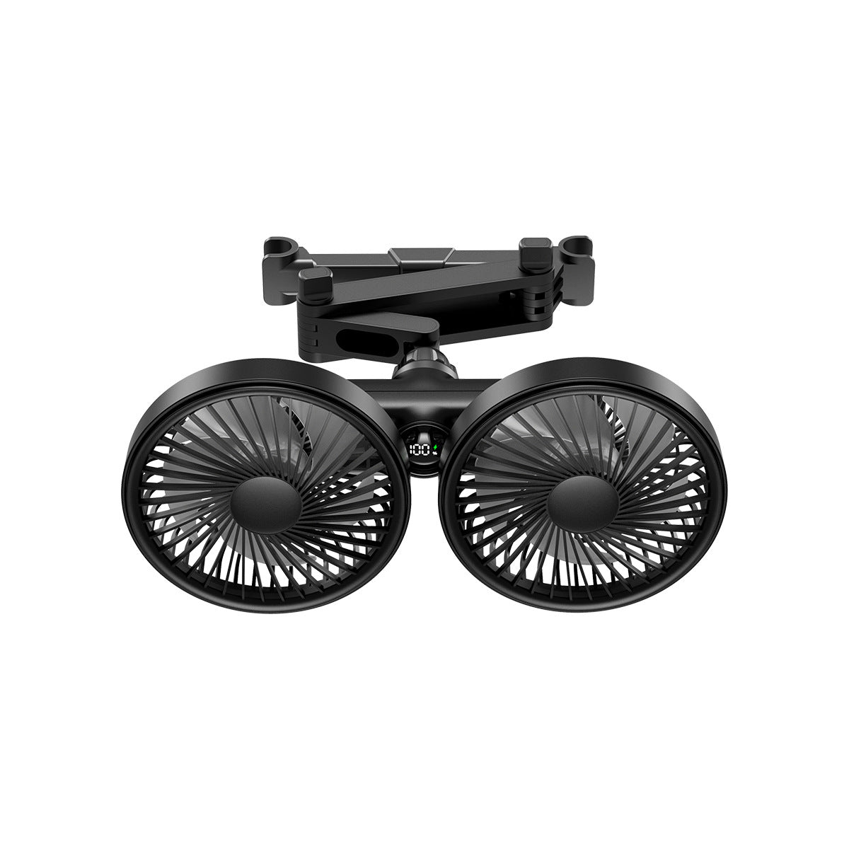 2026 Upgraded Car Dual-Head Fan, USB Rear Seat Fan 360° Rotation, Multi-Angle High-Power Fan Mount for Backseat Passengers