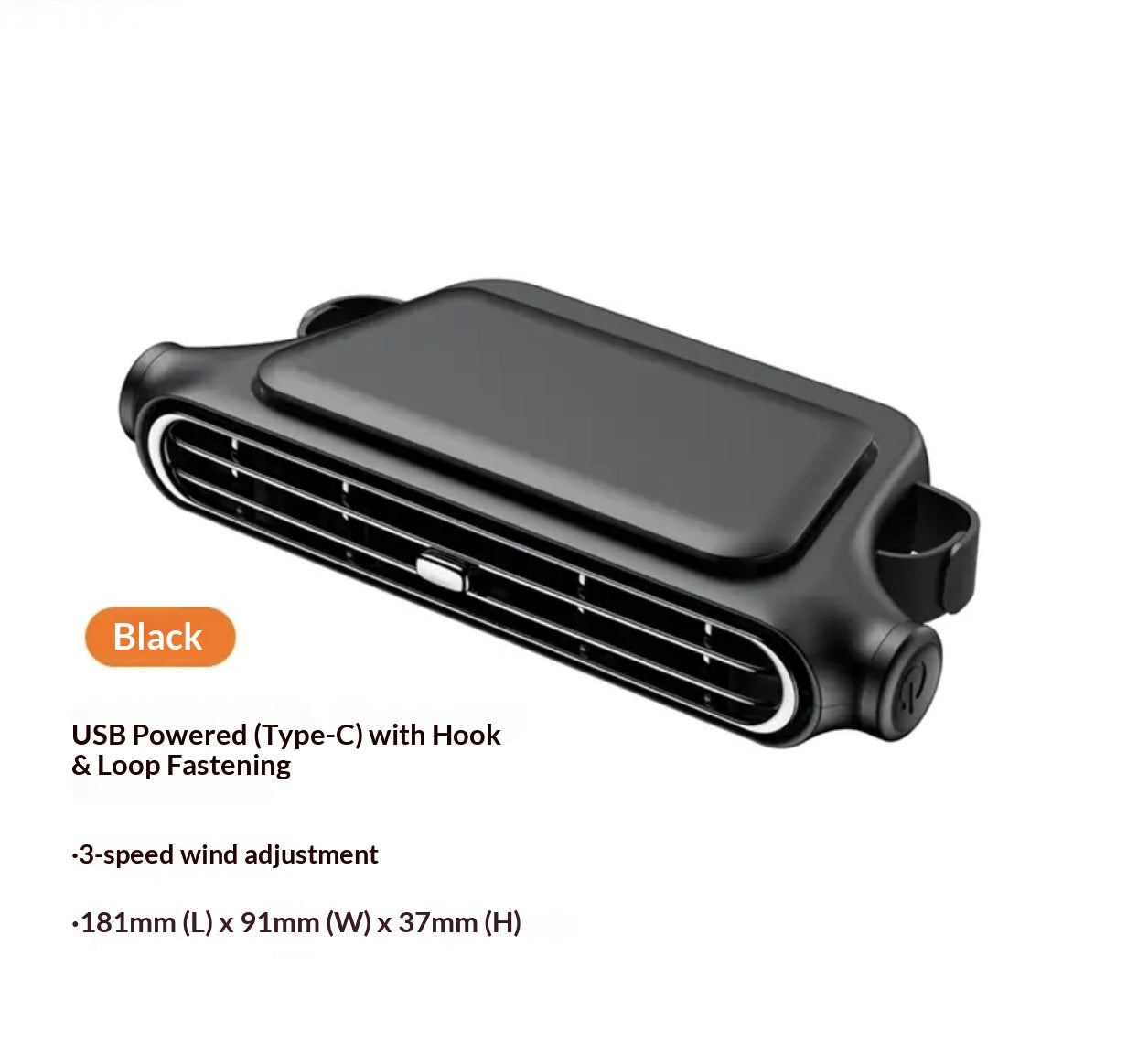 2026 New Car Seat Cooling Fan, USB Charging Portable Fan for Rear Seat Passengers, Vehicle Air Circulator
