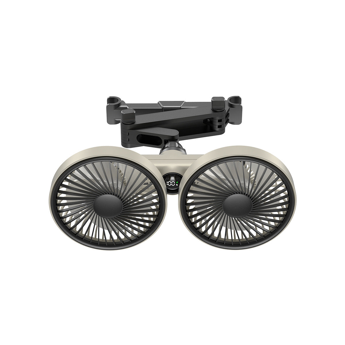 2026 Upgraded Car Dual-Head Fan, USB Rear Seat Fan 360° Rotation, Multi-Angle High-Power Fan Mount for Backseat Passengers