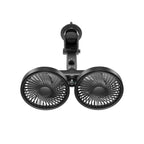 2026 Upgraded Car Dual-Head Fan, USB Rear Seat Fan 360° Rotation, Multi-Angle High-Power Fan Mount for Backseat Passengers