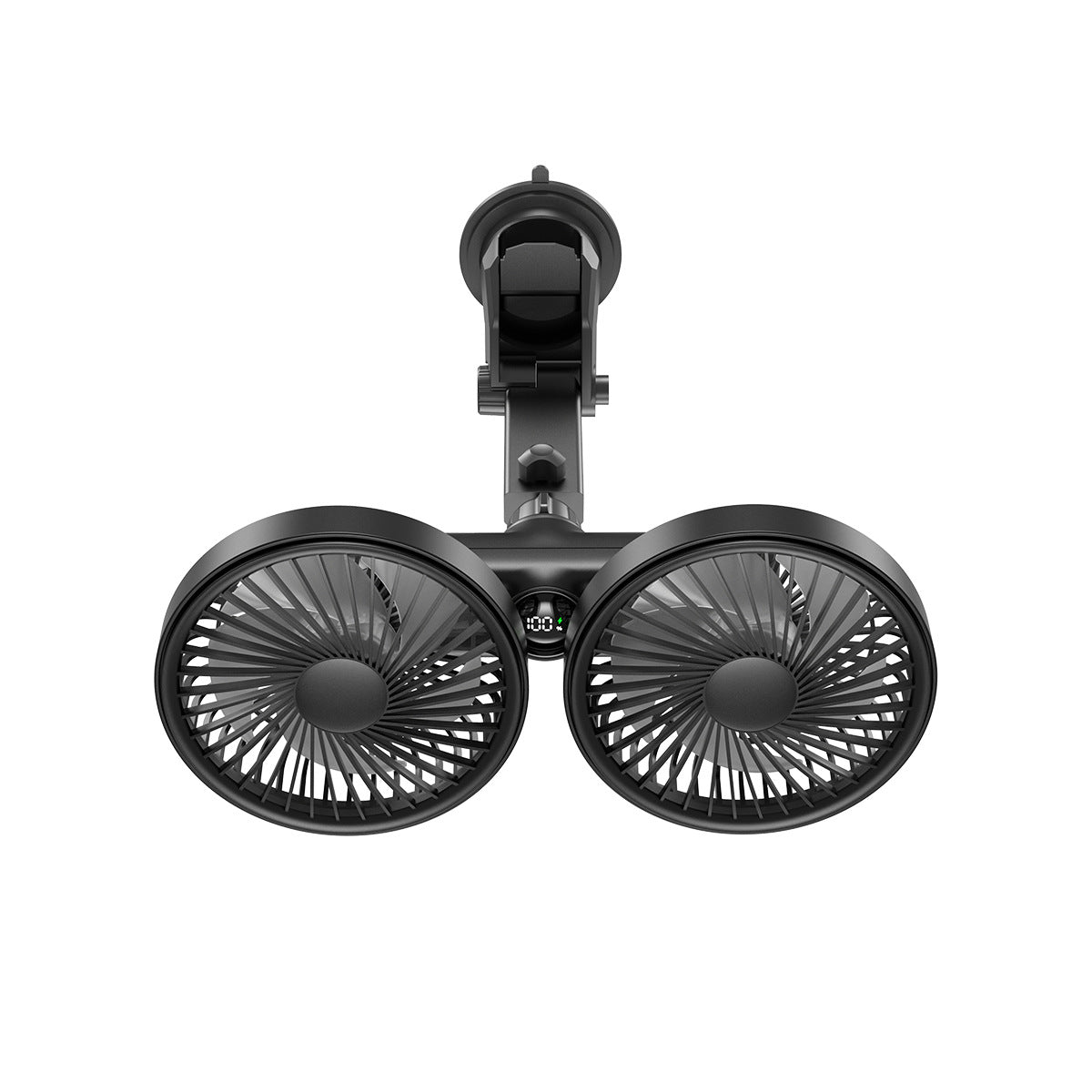 2026 Upgraded Car Dual-Head Fan, USB Rear Seat Fan 360° Rotation, Multi-Angle High-Power Fan Mount for Backseat Passengers