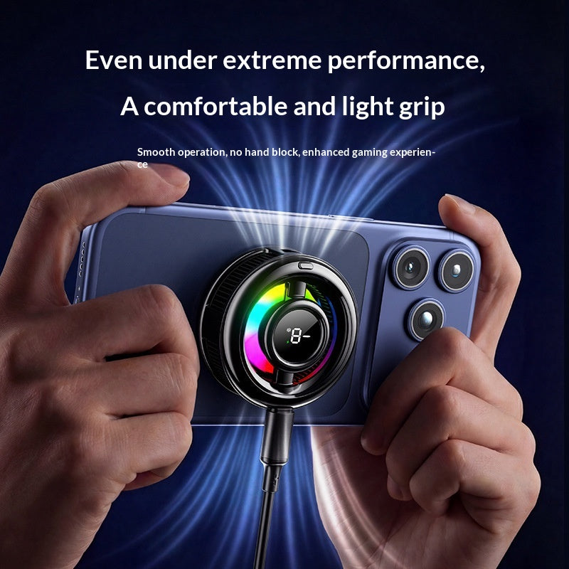 2026 Wireless Charging Phone Cooler, Semiconductor Digital Display Back Clip, Clip-on Fast Cooling Fan for Mobile Gaming