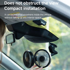 2026 Upgraded Car Dual-Head Fan, USB Rear Seat Fan 360° Rotation, Multi-Angle High-Power Fan Mount for Backseat Passengers