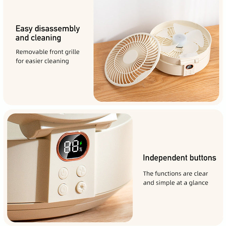 2026 New Oscillating Desktop Fan, USB Rechargeable, Quiet Operation, Powerful Airflow with Long Battery Life