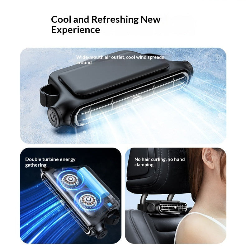 2026 New Car Seat Cooling Fan, USB Charging Portable Fan for Rear Seat Passengers, Vehicle Air Circulator