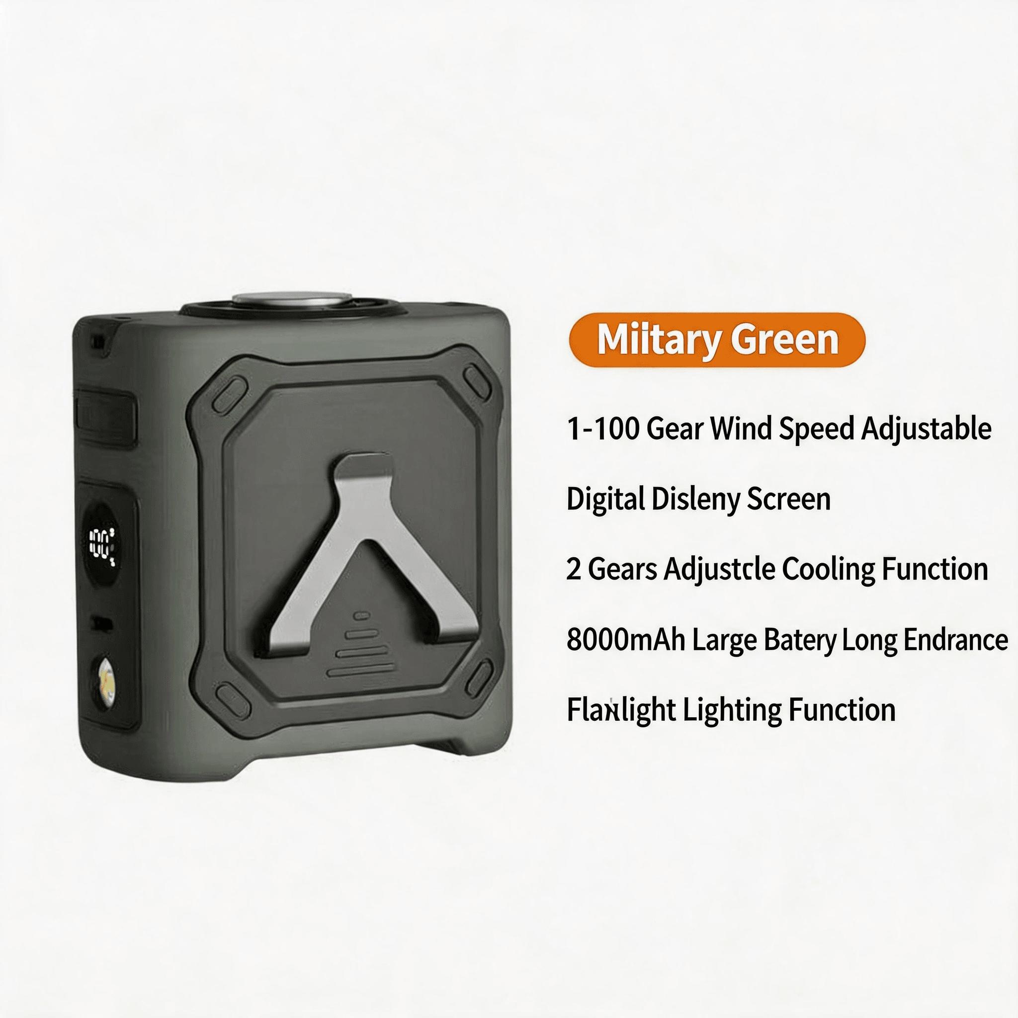 2026 New Model Ice Cooling Waist Fan Portable Strong Wind Clip-On Outdoor Neck Fan Cross-Border