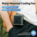 2026 New Model Ice Cooling Waist Fan Portable Strong Wind Clip-On Outdoor Neck Fan Cross-Border