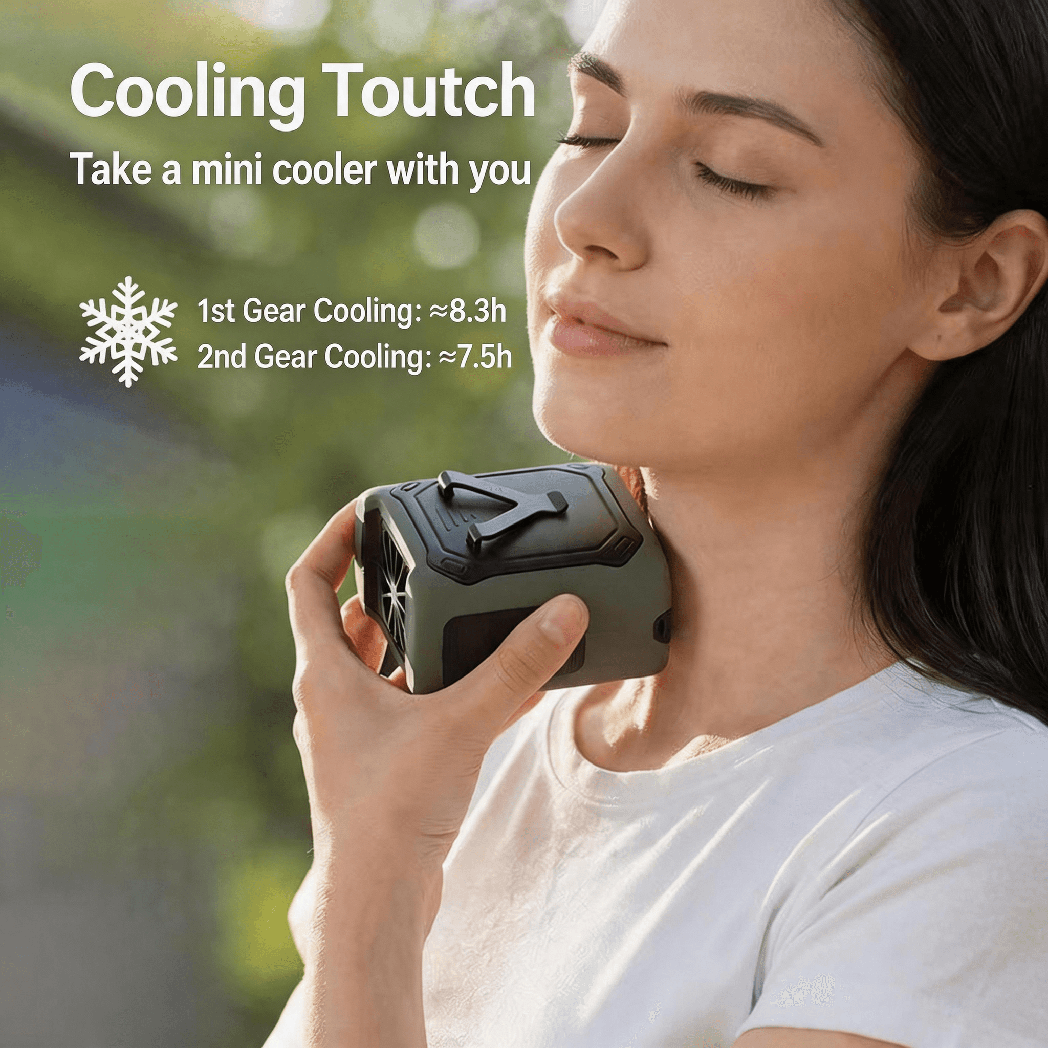 2026 New Model Ice Cooling Waist Fan Portable Strong Wind Clip-On Outdoor Neck Fan Cross-Border