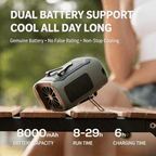 2026 Upgraded Ice Cooling Waist Fan - Portable Strong Wind Clip-on Personal Cooling Fan with Power Bank for Outdoor Work & Hiking