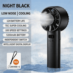 2026 Smart LED Handheld Fan | Semiconductor Instant Cooling 100 Speed 5200mAh Portable Cooler