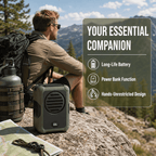 2026 Upgraded Ice Cooling Waist Fan - Portable Strong Wind Clip-on Personal Cooling Fan with Power Bank for Outdoor Work & Hiking